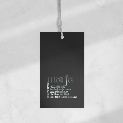 Kod: GY Gümüş Varak Baskılı Ürün Etiketi- Gümüş İşlemeli